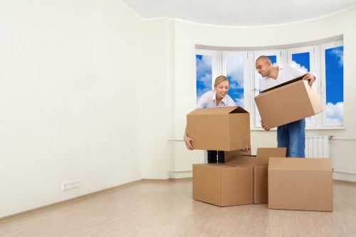Labeled paper files and archive boxes used for document storage in Wandsworth