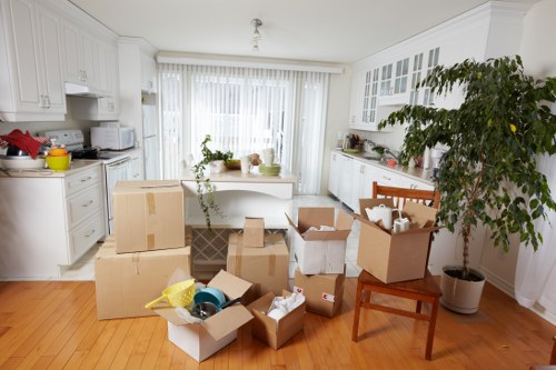Careful packing of boxes for a small move in Wandsworth