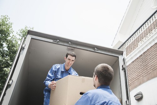 Packed boxes and furniture ready for local removals in Wandsworth