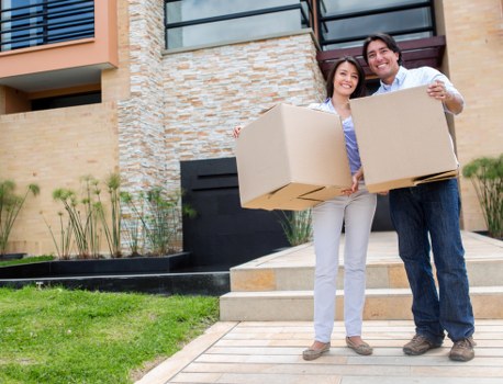 Apartment relocation in Wandsworth showing boxes and furniture transport